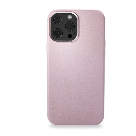 Decoded iPhone 13 PRO Leather Case Pink MagSafe ECCO Bumper Protective - Picture 1 of 8